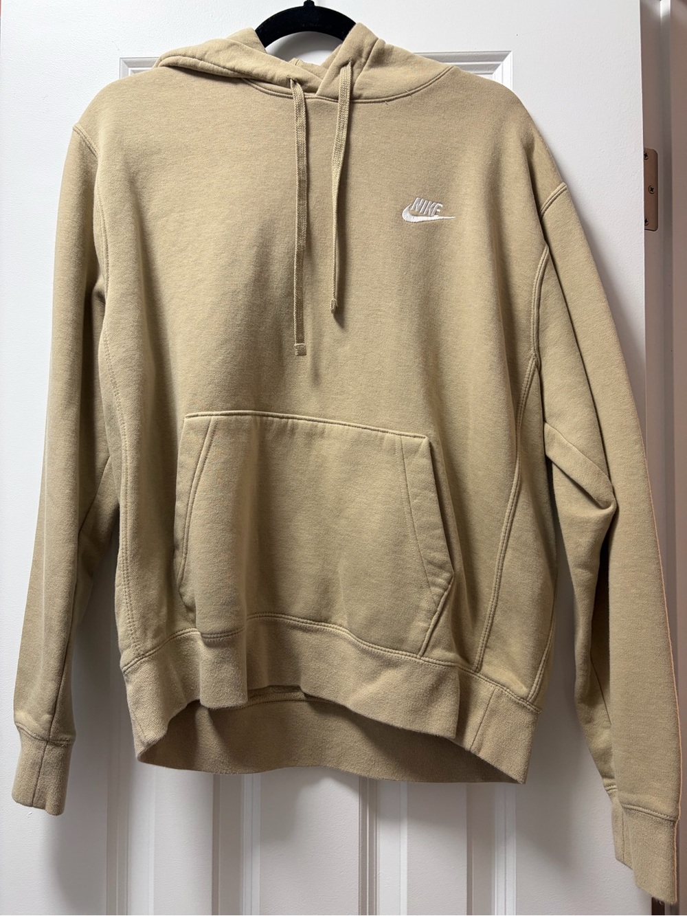 Nike Beige Pullover Hoodie with White Swoosh